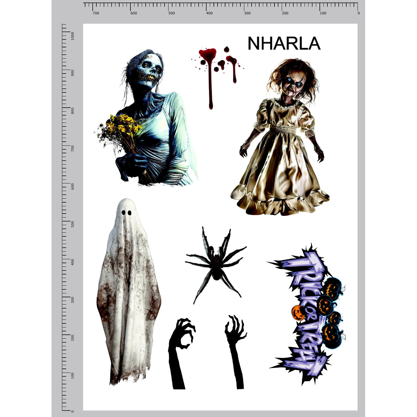 Adult Halloween Wall Decal / Print
