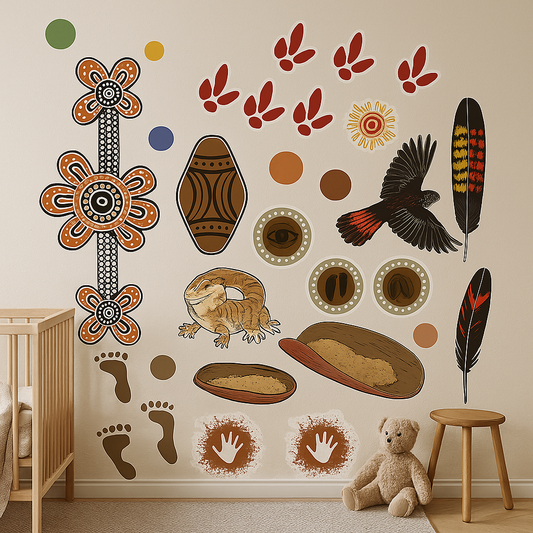 Mixed Aboriginal art and Symbols decals