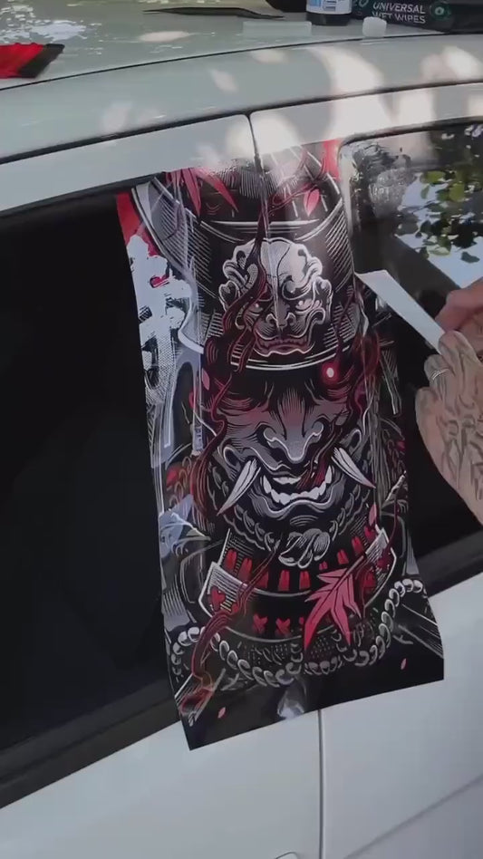 Car B pillar graphic vinyl wrap- Aboriginal flag